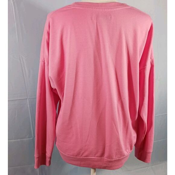 Rae Dunn Sweatshirt Women's Medium Pink LOVE Hi Low Lightweight Super Soft - Picture 6 of 8